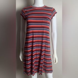 American Eagle Outfitters Dress Womens Small Short Sleeve Striped Stretch